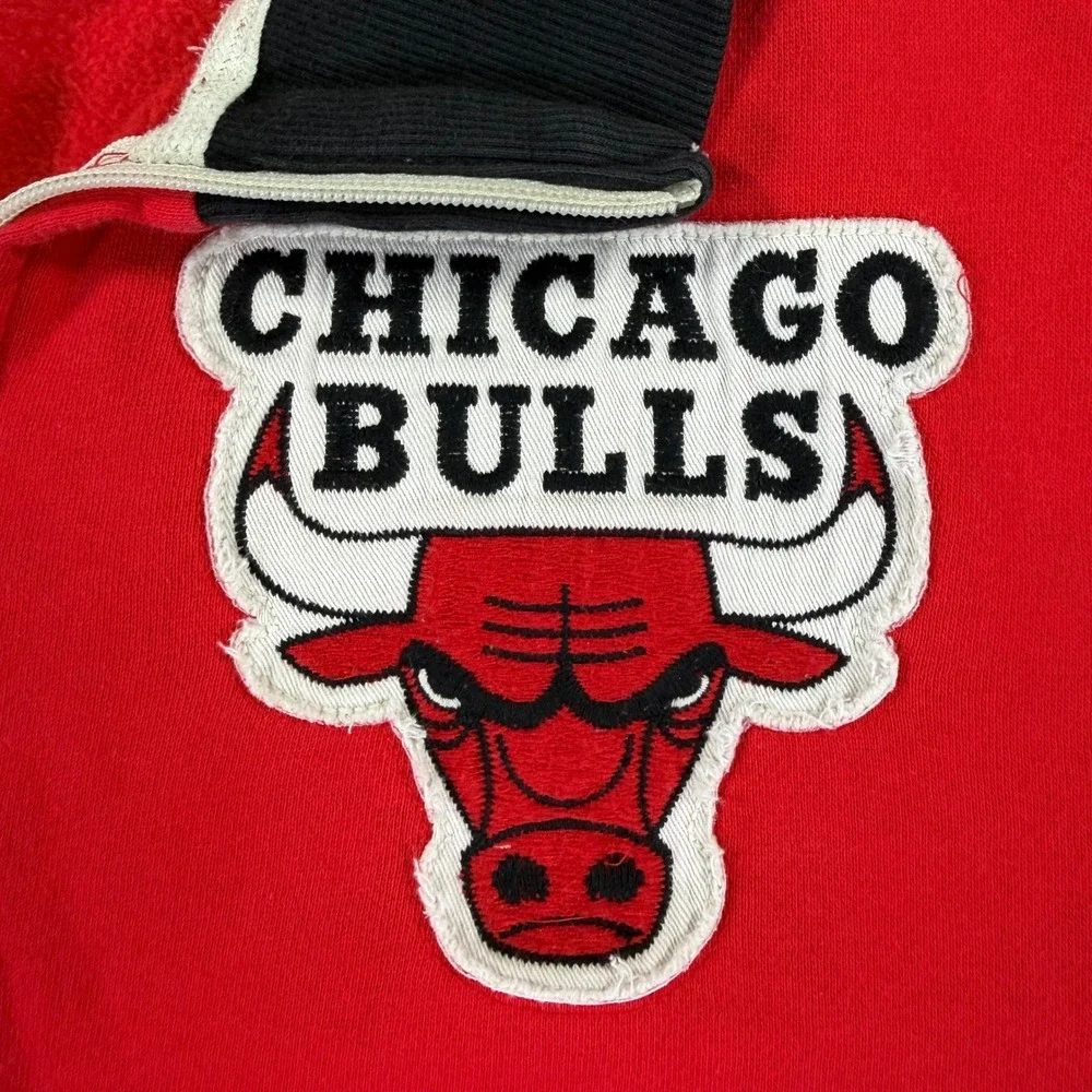 Adidas Chicago Bulls Jacket Mens XL Red Good Zip Up Track Trefoil NBA Pinhole